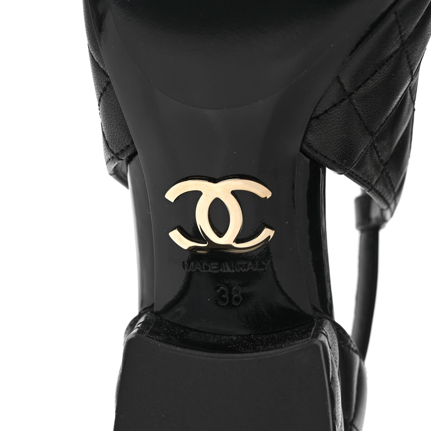 Chanel Lambskin Patent Quilted Cap Toe Mary Jane Flats 38 Black 6 of 9
