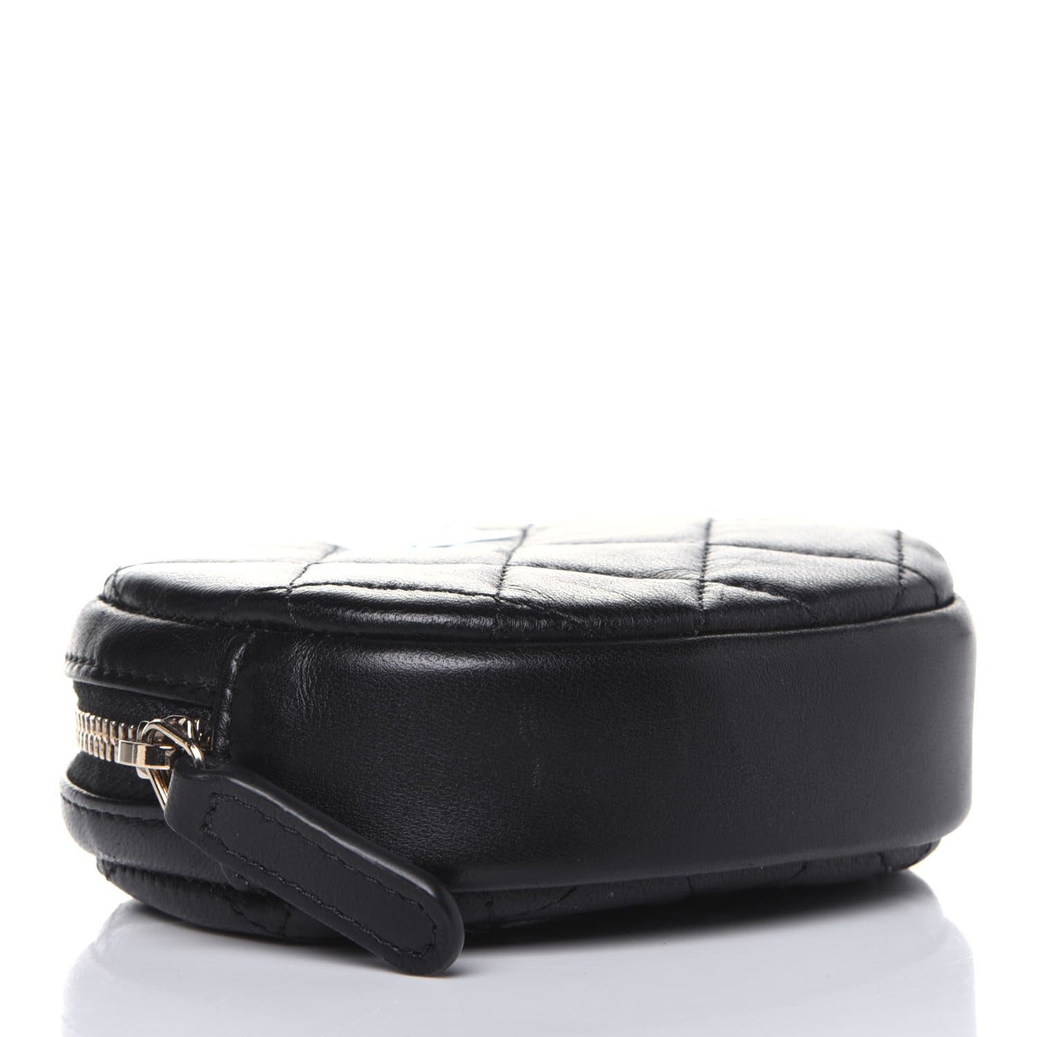 Chanel Lambskin Quilted Zip Around Classic Coin Purse Black 3 of 9