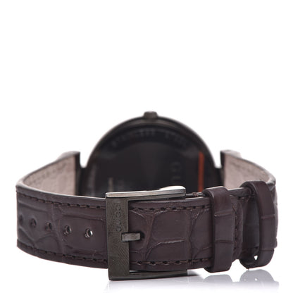 Gucci Stainless Steel Alligator 37mm Interlocking G Quartz Watch Brown 4 of 11