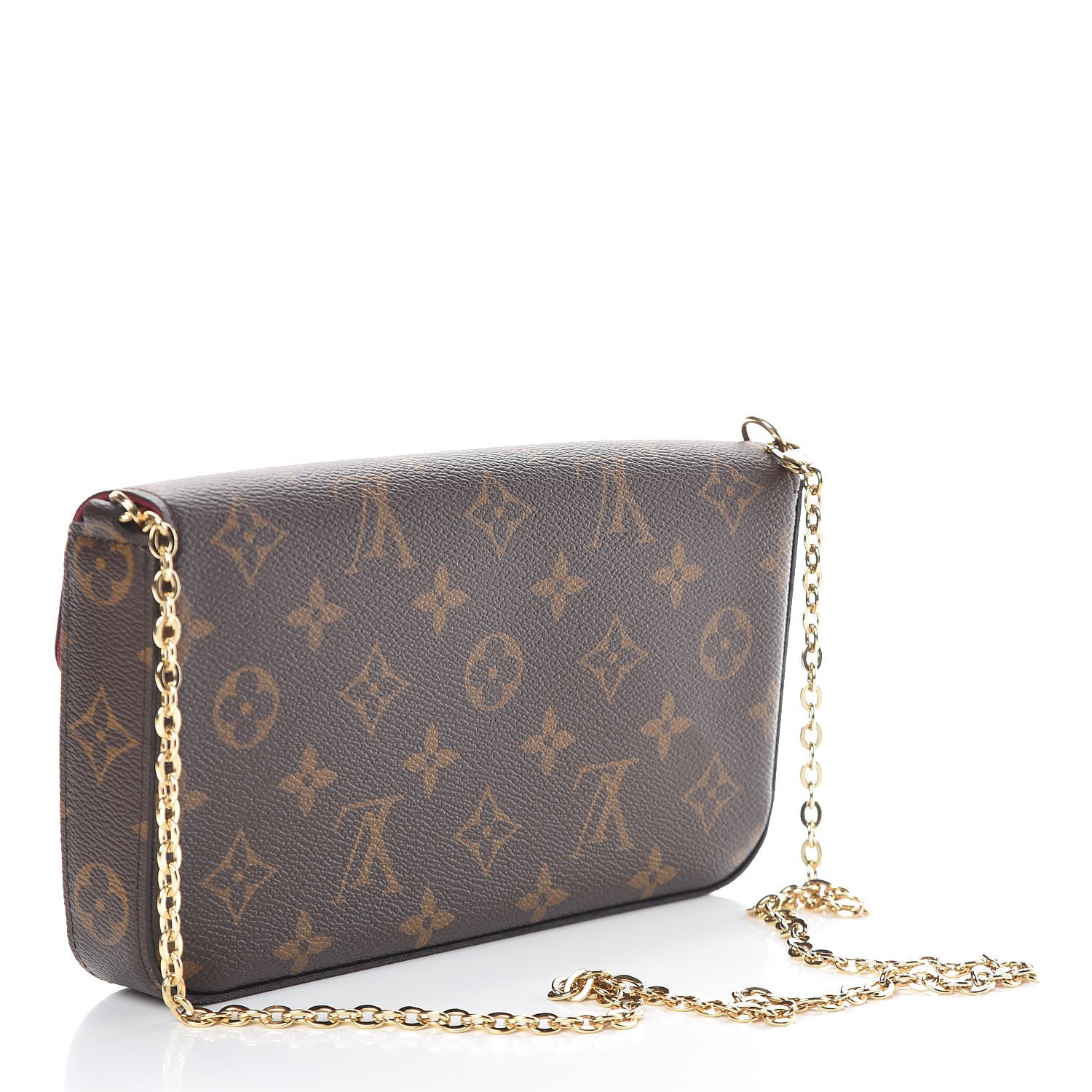 Louis Vuitton Monogram Pochette Felicie Chain Wallet Fuchsia 4 of 10