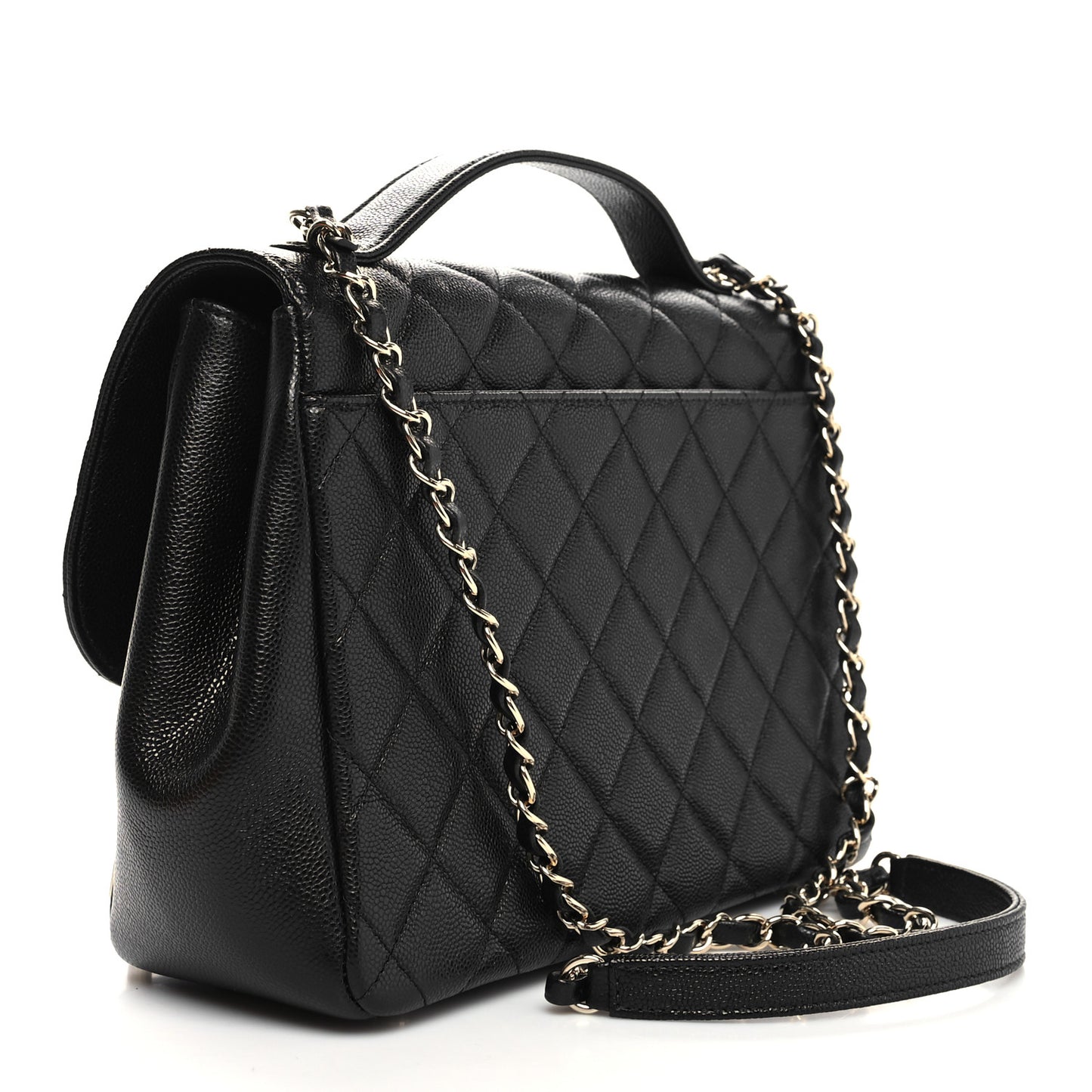 Caviar Quilted Large Business Affinity Flap Black