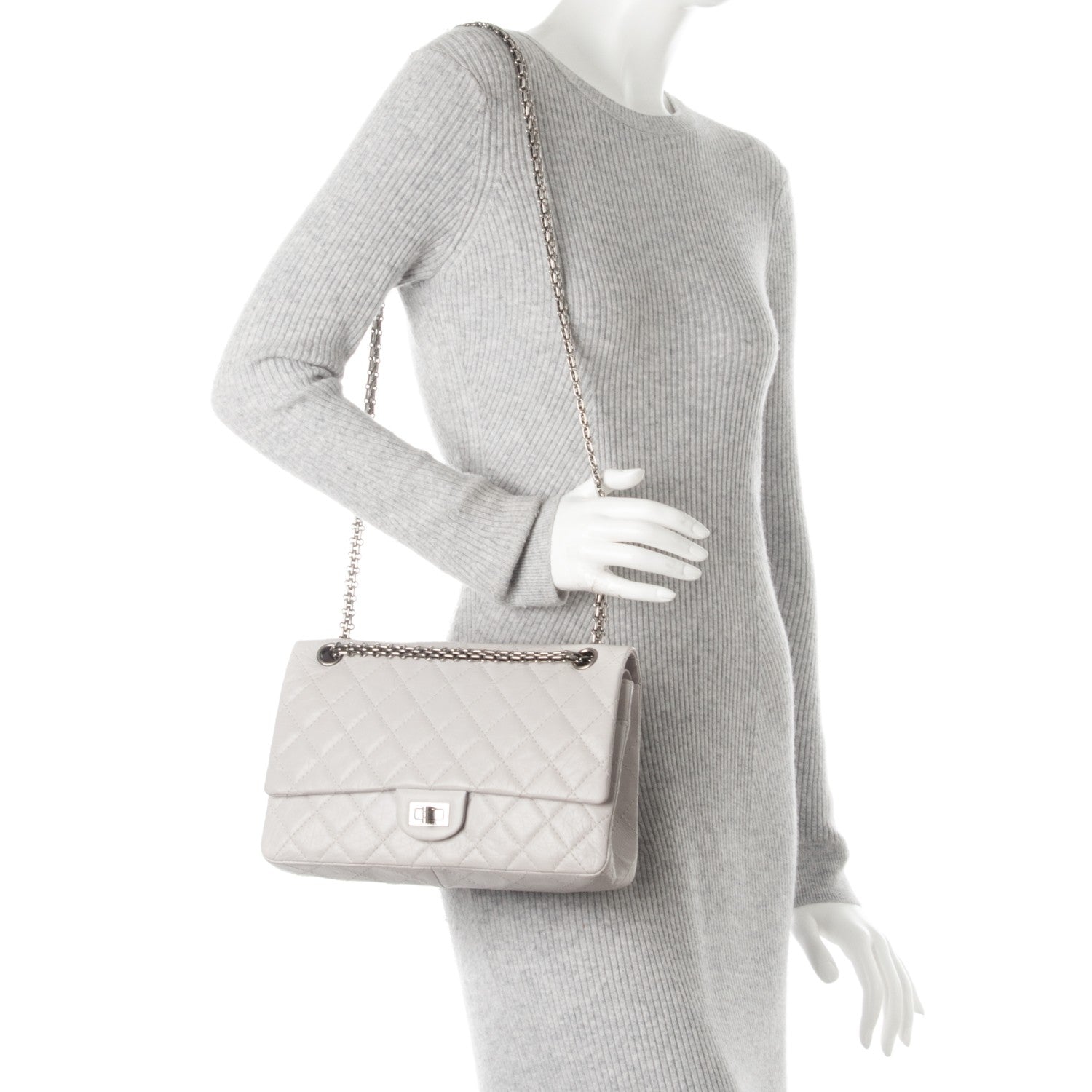 Chanel Aged Calfskin 50th Anniversary 2.55 Reissue 226 White 3 of 8