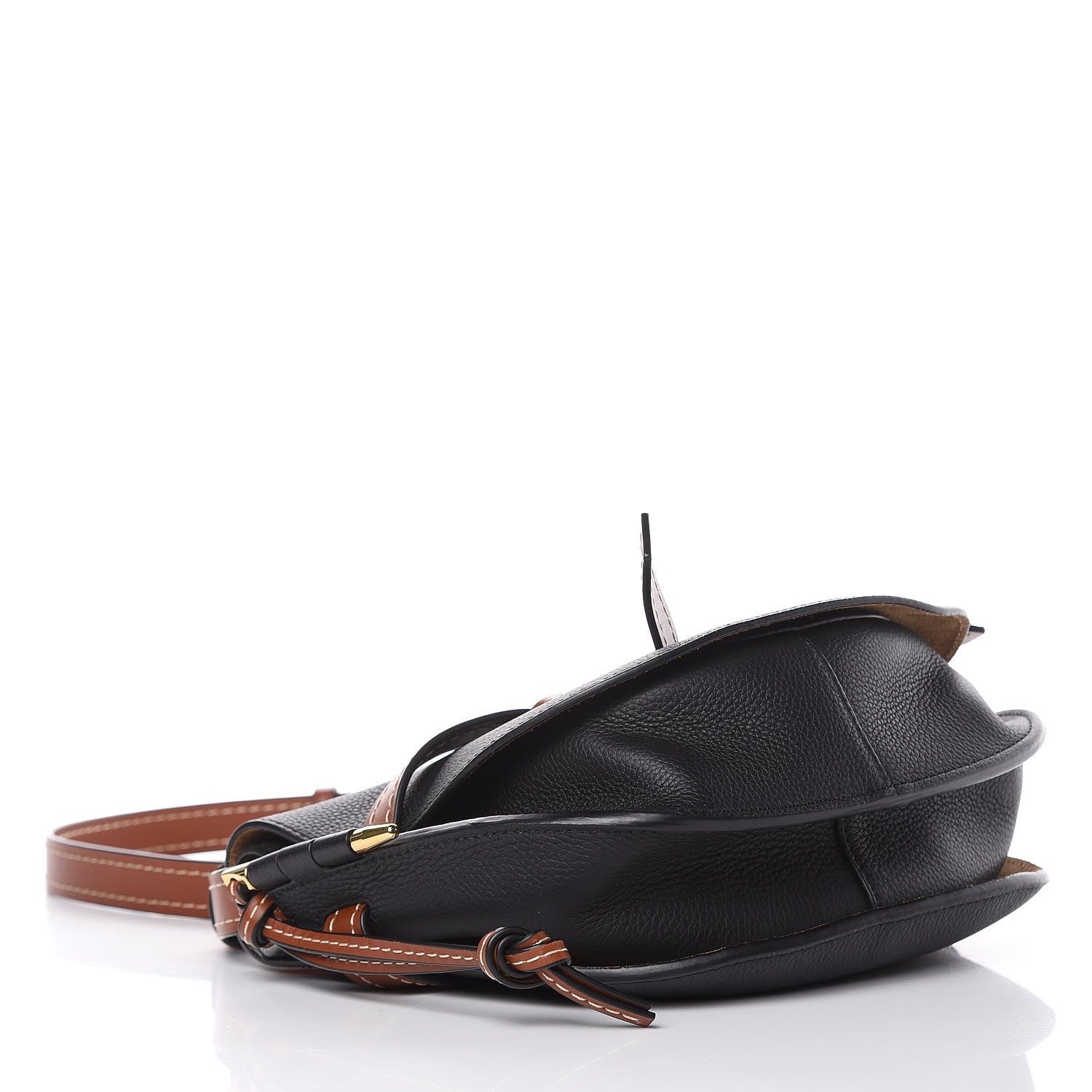 Loewe Grained Calfskin Small Gate Crossbody Bag Pecan Black 4 of 11