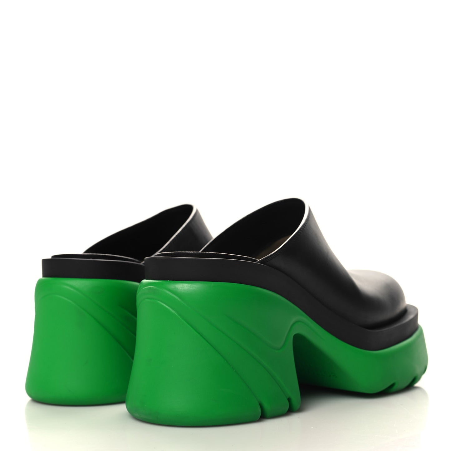 Calfskin Flash Pump Clogs 36 Black Grass