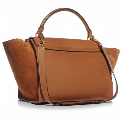 Celine Calfskin and Suede Small Trapeze Tan 3 of 9