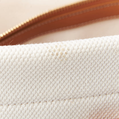Celine Canvas Calfskin Logo Print Small Horizontal Cabas Natural Tan 9 of 10