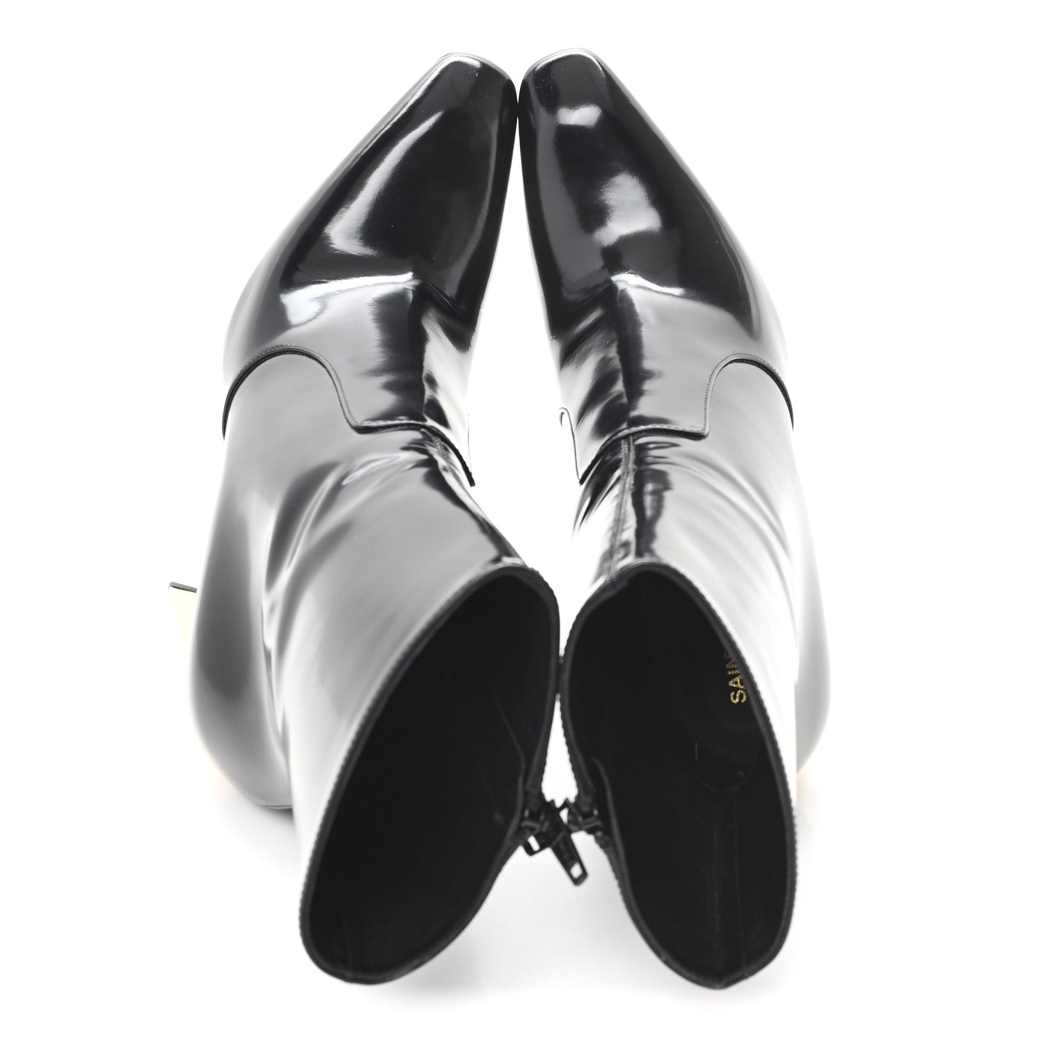Saint Laurent Vitello Marilyn Auteuil 105 Ankle Zip Boots 40 Black 2 of 9