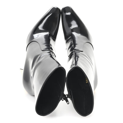 Saint Laurent Vitello Marilyn Auteuil 105 Ankle Zip Boots 40 Black 2 of 9