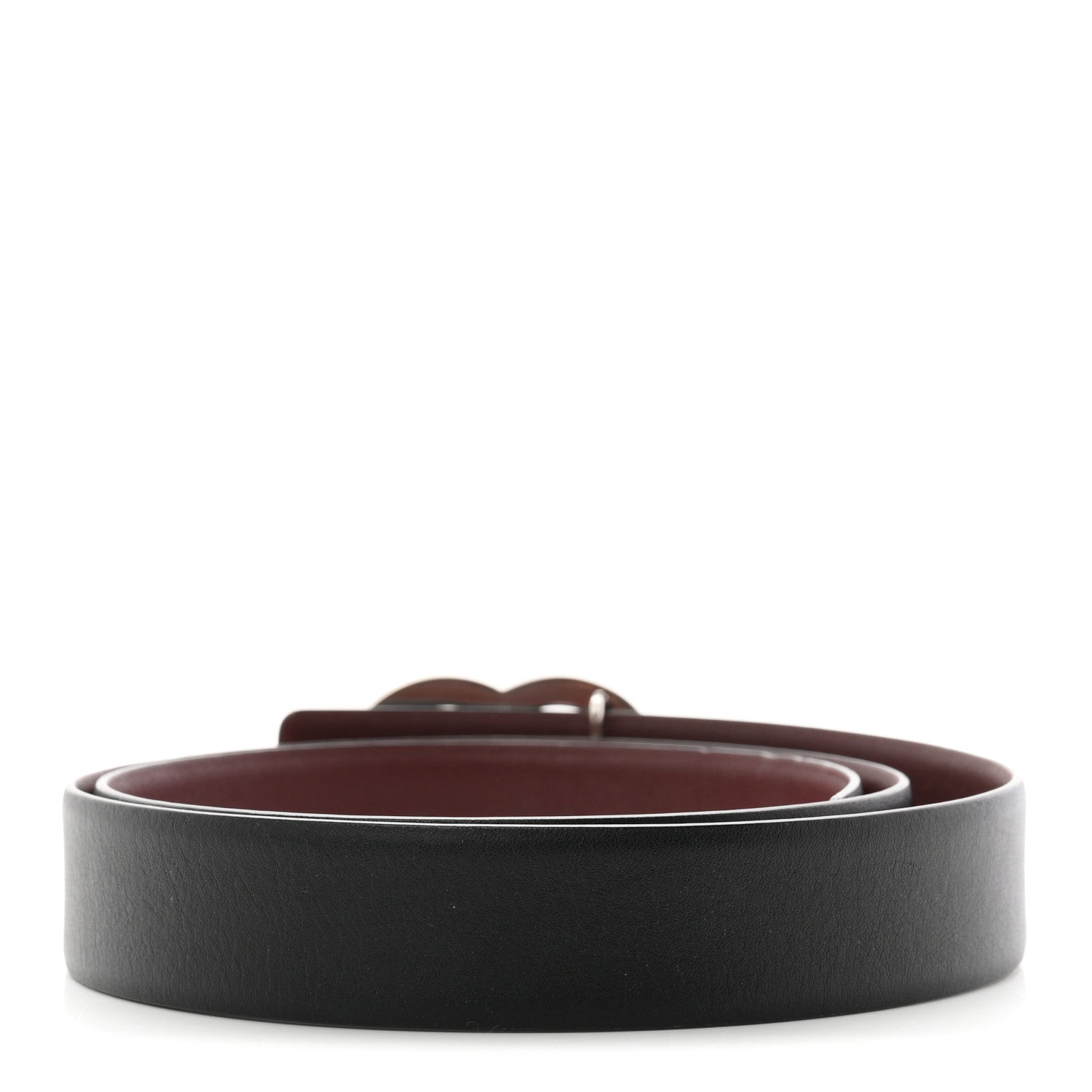 Chanel Calfskin CC Reversible 90 36 Belt Black Burgundy 2 of 6