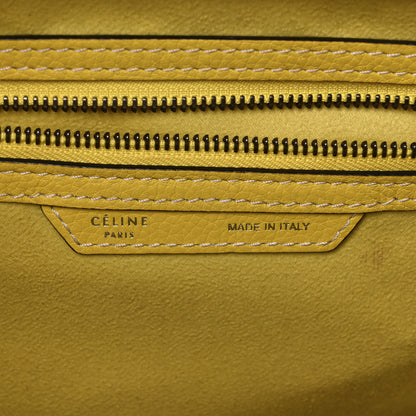 Celine Drummed Calfskin Mini Luggage Citron 10 of 12