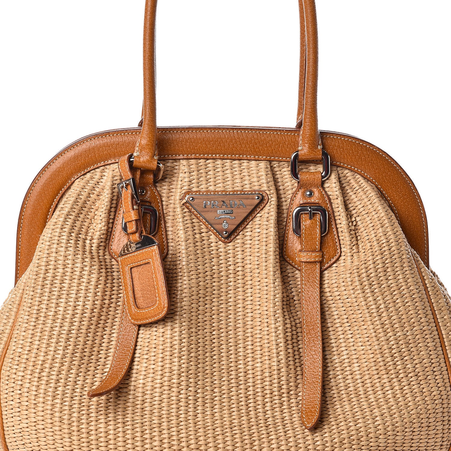 Prada Paglia Cinghiale Frame Bag Naturale Cuoio 7 of 9