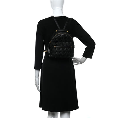 Fendi Nappa FF 1974 Embossed Mini Backpack Black 2 of 10