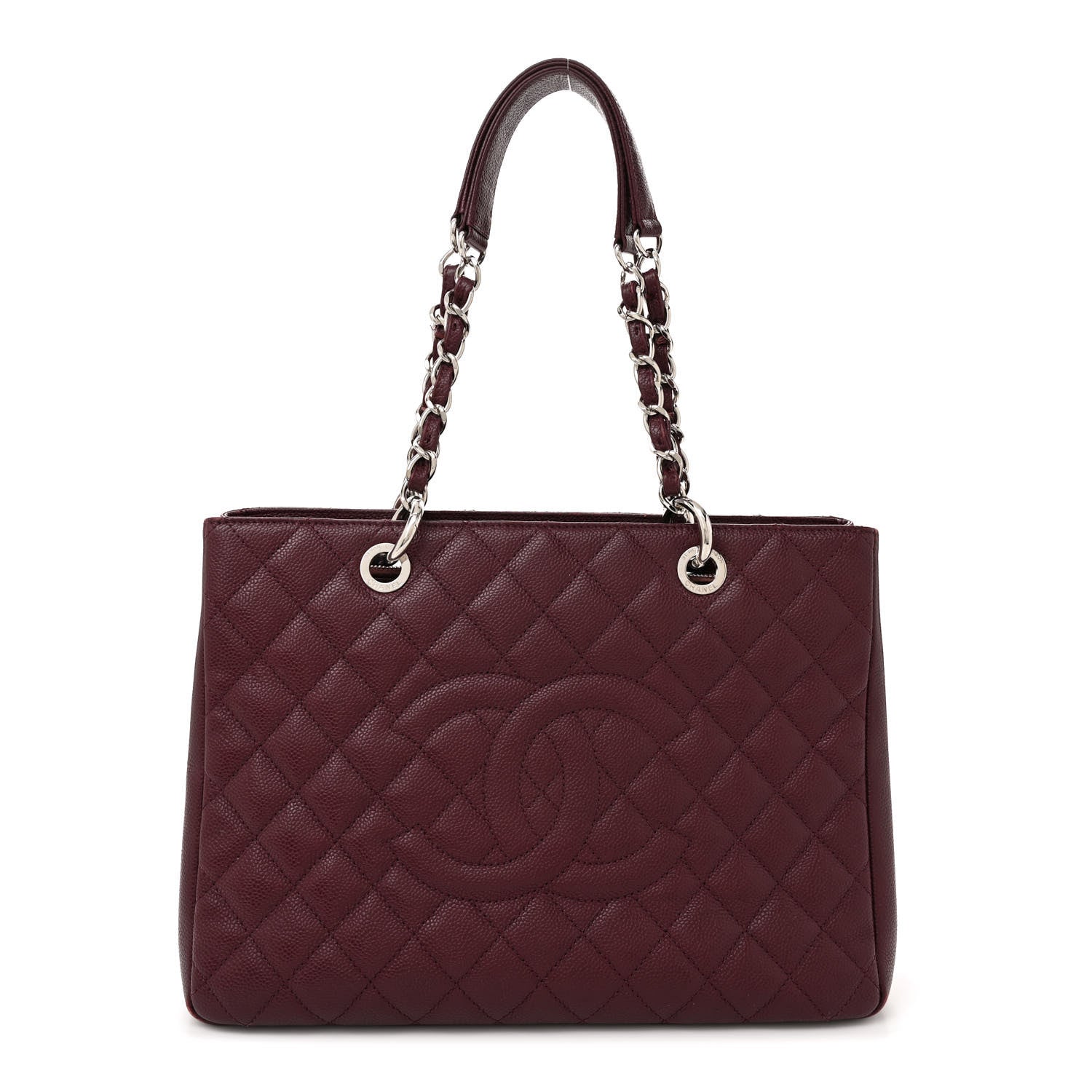 Chanel Caviar Quilted Grand Shopping Tote GST Dark Burgundy 1 of 14