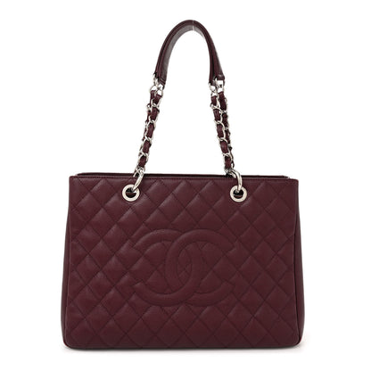 Chanel Caviar Quilted Grand Shopping Tote GST Dark Burgundy 1 of 14
