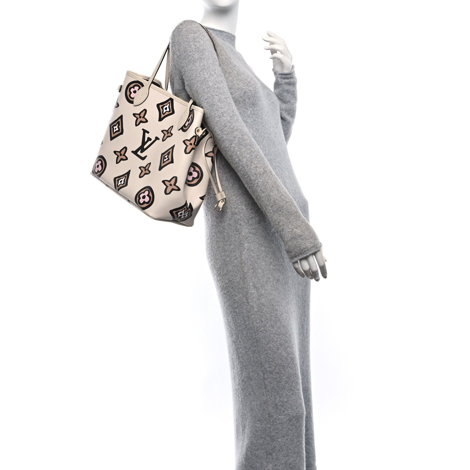 Louis Vuitton Monogram Giant Wild at Heart Neverfull MM Creme 2 of 12