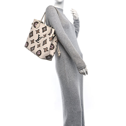 Louis Vuitton Monogram Giant Wild at Heart Neverfull MM Creme 2 of 12