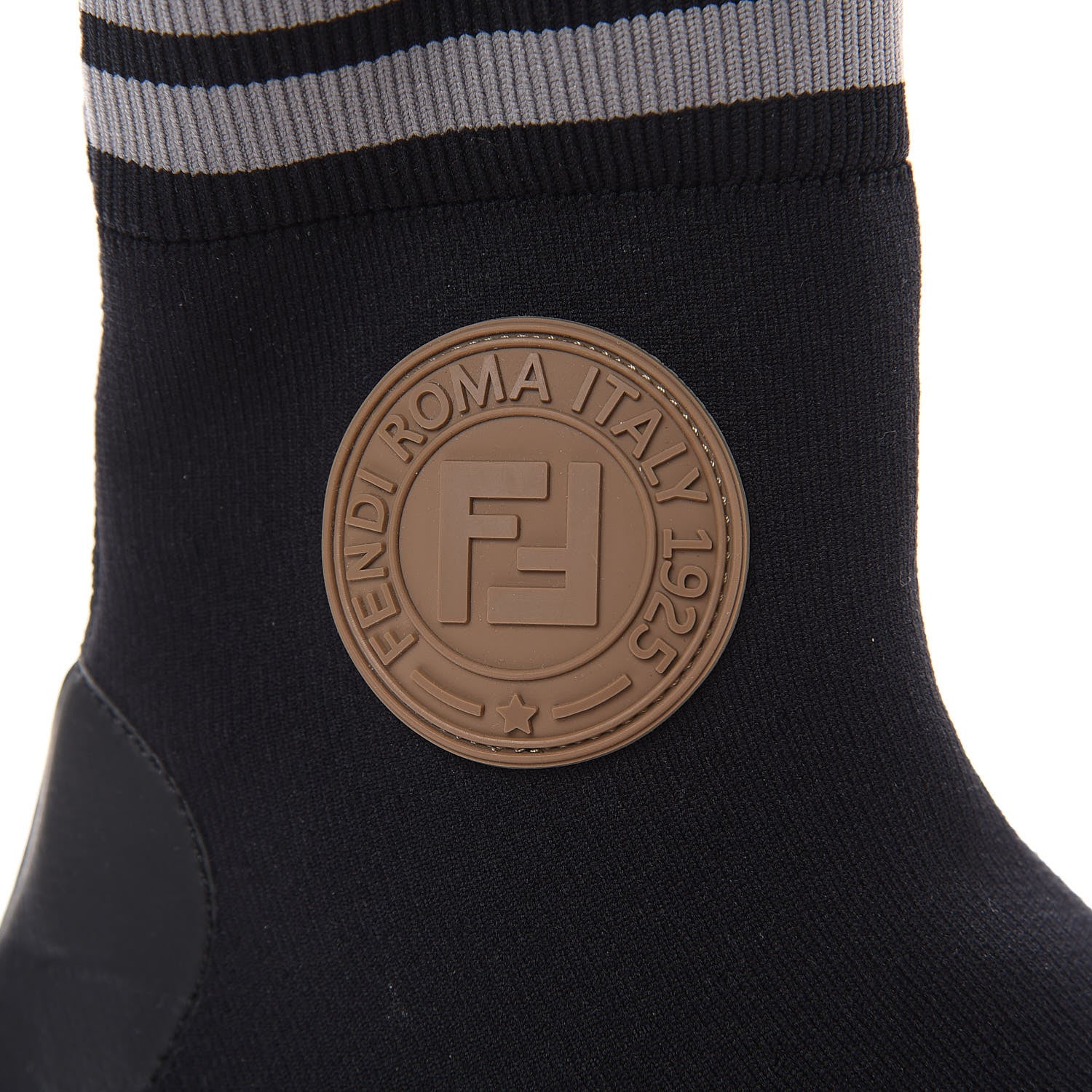 Fendi Jersey Striped Mens High Top Sock Sneakers 9 Black 8 of 9