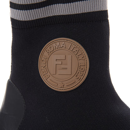 Fendi Jersey Striped Mens High Top Sock Sneakers 9 Black 8 of 9