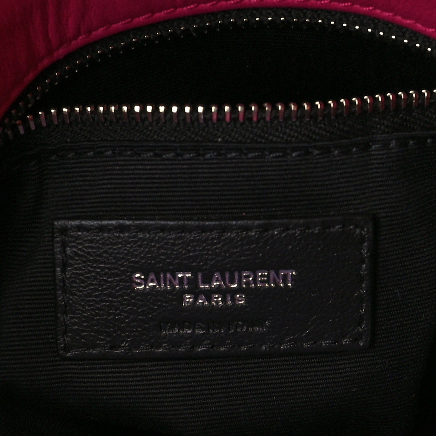 Saint Laurent Merino Shearling Lambskin Quilted Small Loulou Puffer Monogram Chain Satchel Fuchsia 6 of 10