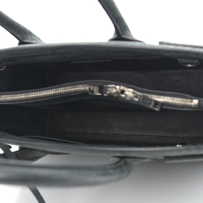 Saint Laurent Calfskin Crocodile Embossed Small Sac de Jour Black 4 of 11