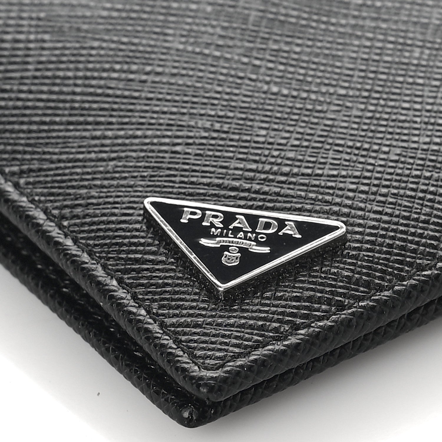 Prada Saffiano Corner Card Holder Black 8 of 8