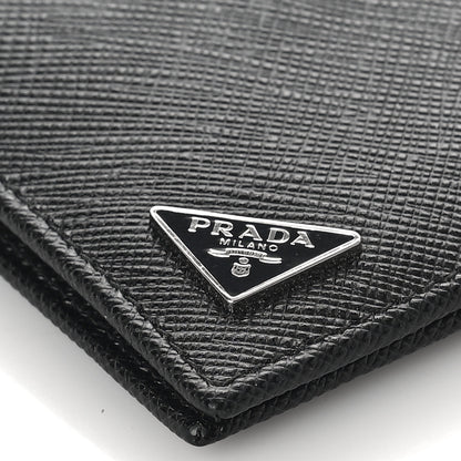 Prada Saffiano Corner Card Holder Black 8 of 8