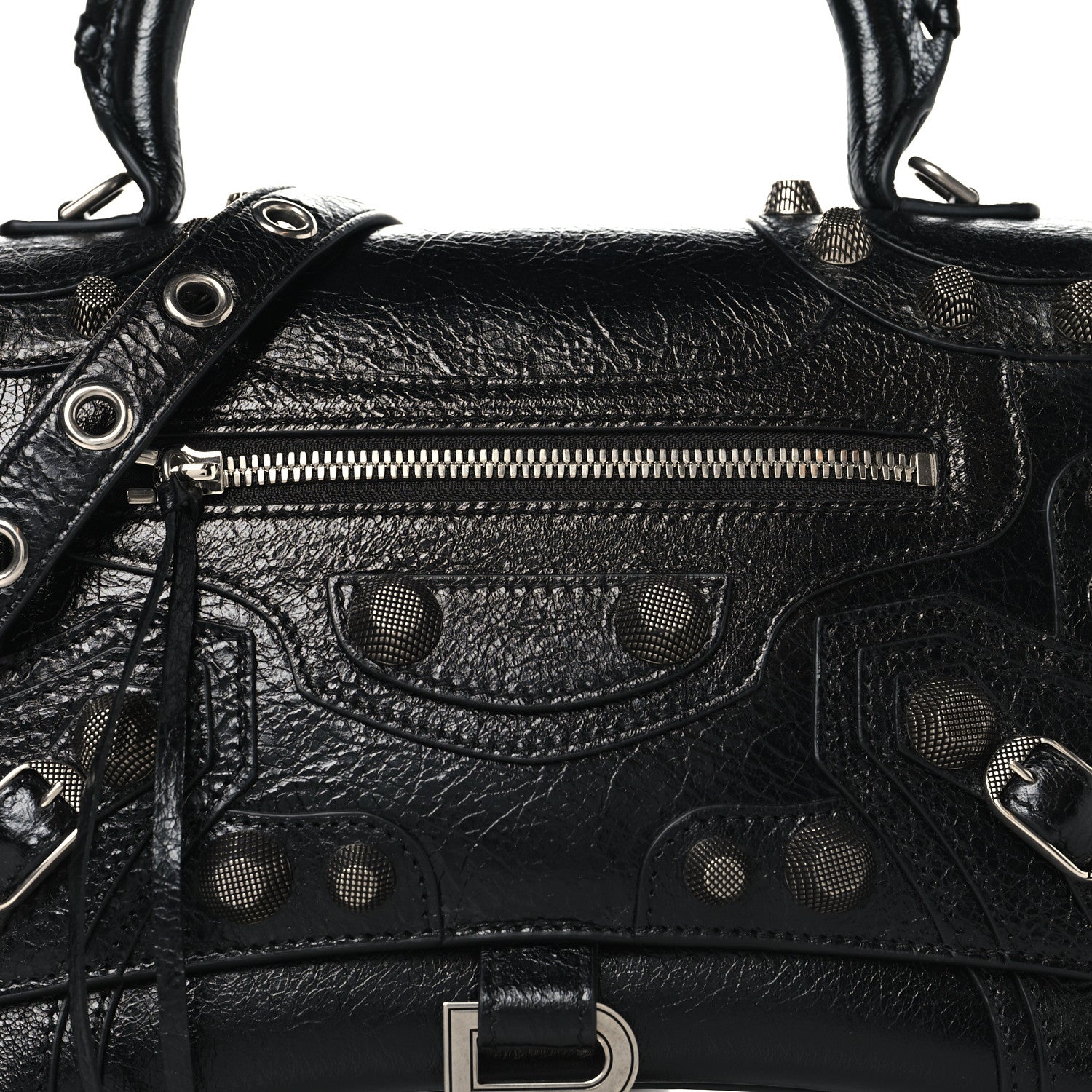 Balenciaga Arena Lambskin Medium Hourglass X Le Cagole Top Handle Bag Black 7 of 9