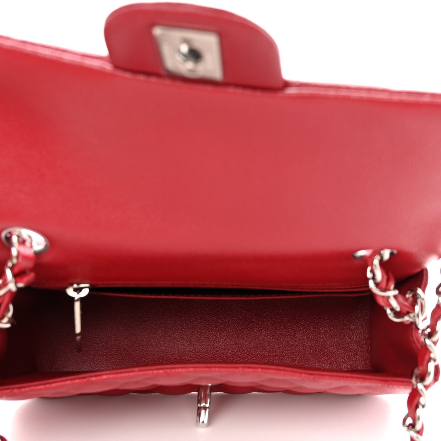Caviar Quilted Mini Rectangular Flap Red
