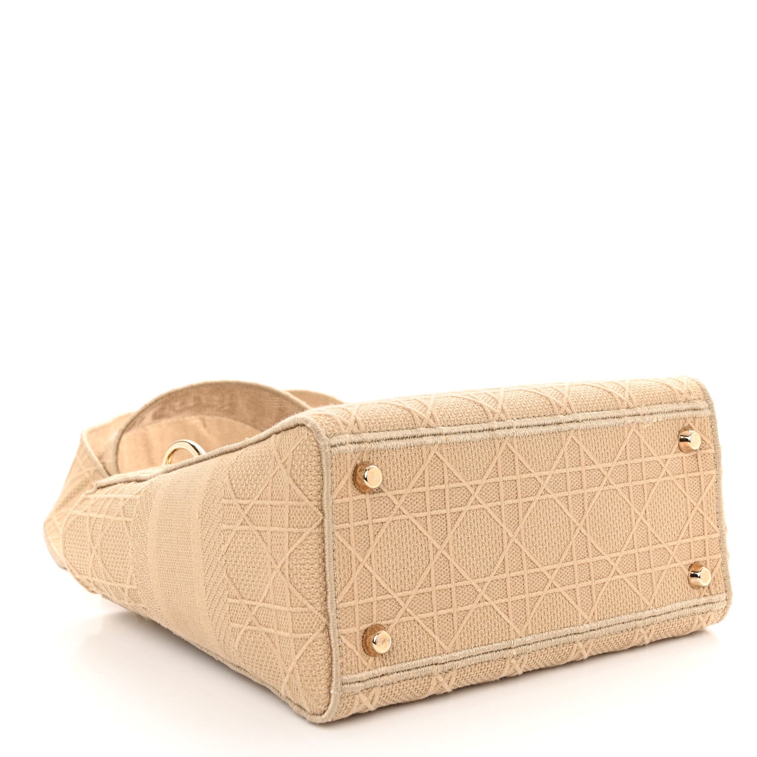 Christian Dior Canvas Embroidered Medium Lady D-Lite Beige 4 of 11