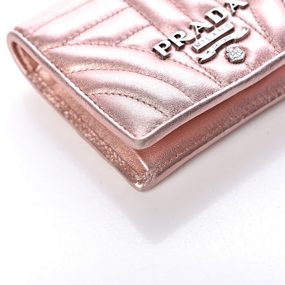 Prada Metallic Nappa Impunture Diagramme Wallet Rosa Mordore 8 of 12