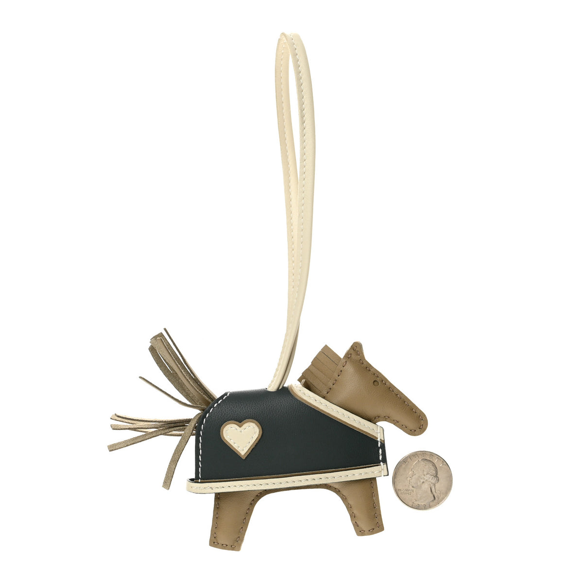 Milo Lambskin Grigri Rodeo Robeo Coeur Bag Charm PM Beige Marfa Craie Vert Mangrove