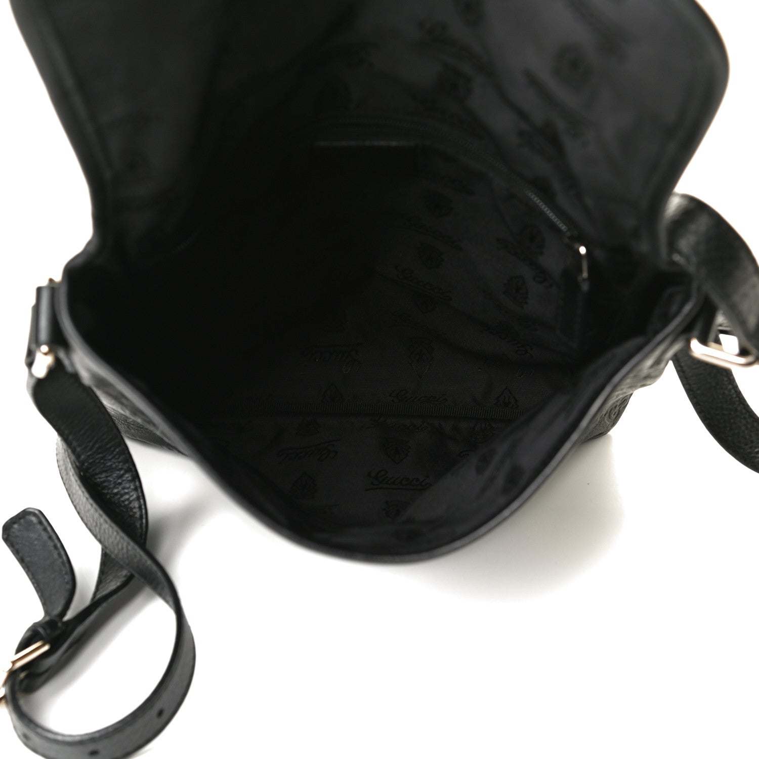 Gucci Guccissima Small Flap Messenger Bag Black 5 of 13