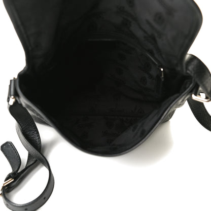 Gucci Guccissima Small Flap Messenger Bag Black 5 of 13
