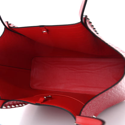 Christian Louboutin Crocodile Embossed Calfskin Spiked Small Cabarock Shopper Tote Red 4 of 4