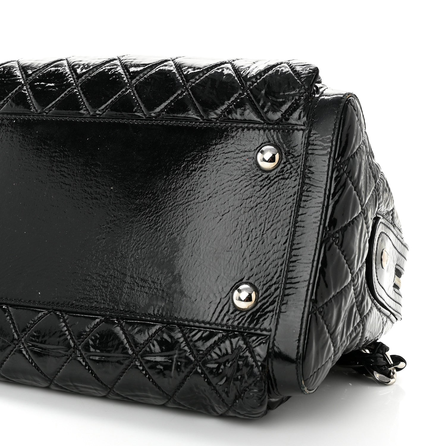 Chanel Patent Quilted Day Glo Flap Bag Black 9 of 10