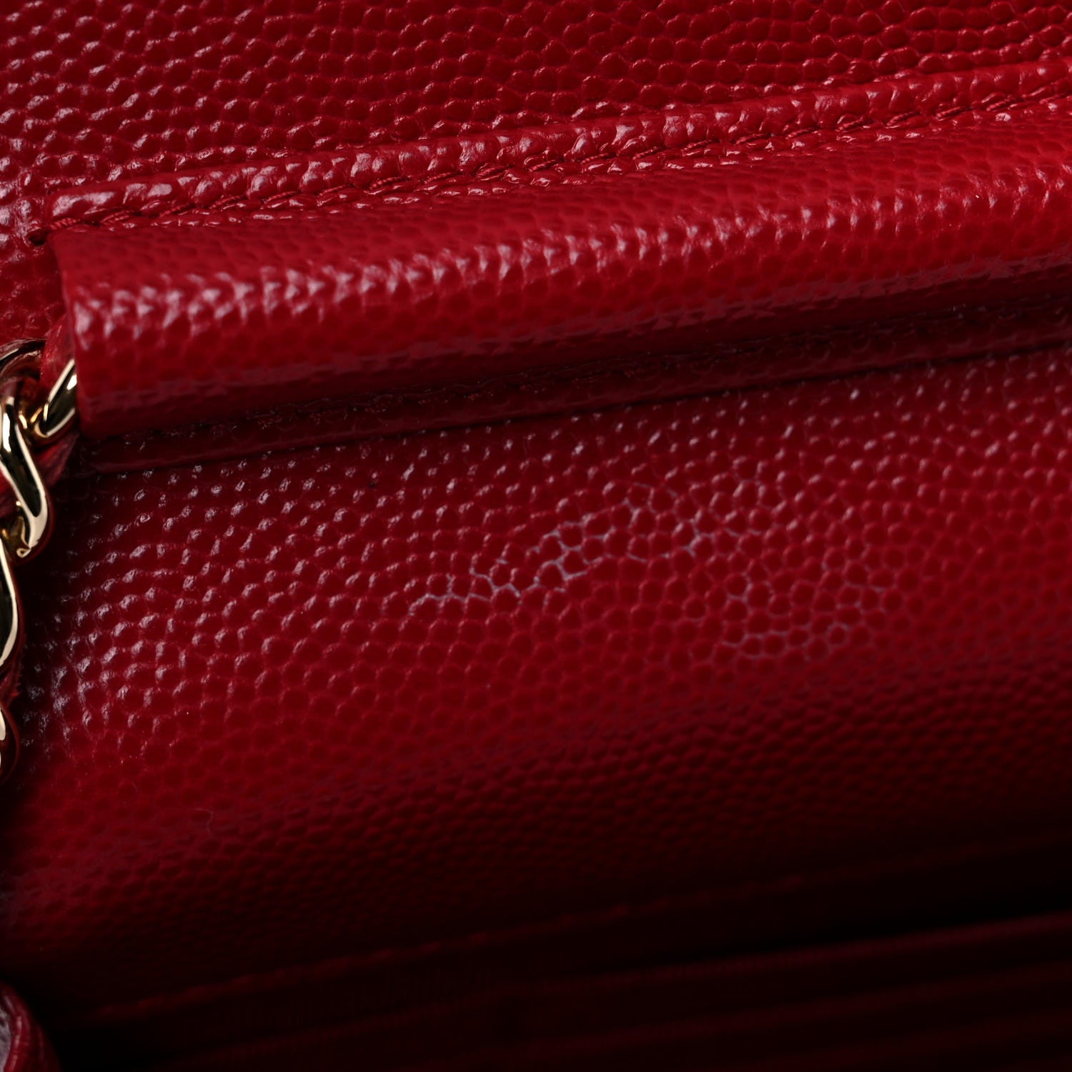 Chanel Caviar Quilted Square Wallet On Chain WOC Dark Red 11 of 11