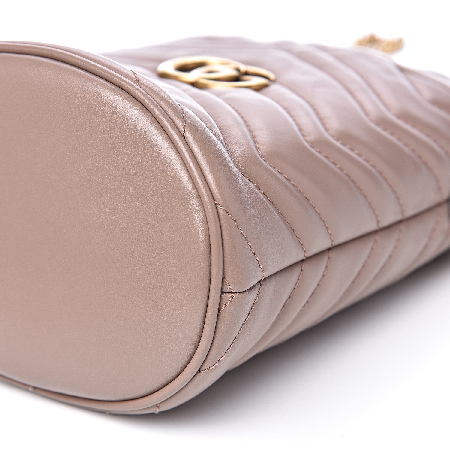 Gucci Calfskin Matelasse Mini GG Marmont 2.0 Bucket Bag Porcelain Rose 8 of 9