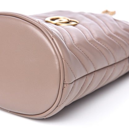 Gucci Calfskin Matelasse Mini GG Marmont 2.0 Bucket Bag Porcelain Rose 8 of 9