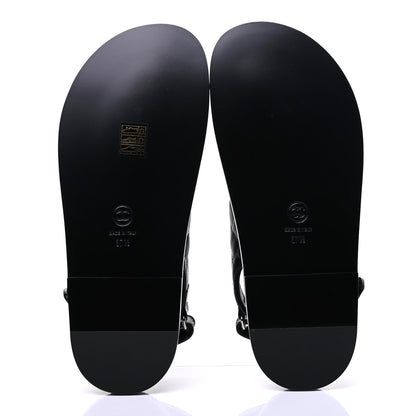 Chanel Lambskin Velcro Dad Sandals 37.5 Black 5 of 9