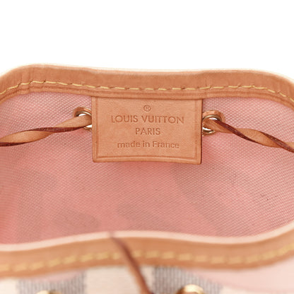 Louis Vuitton Damier Azur Tahitienne Nano Noe Rose Ballerine 6 of 10