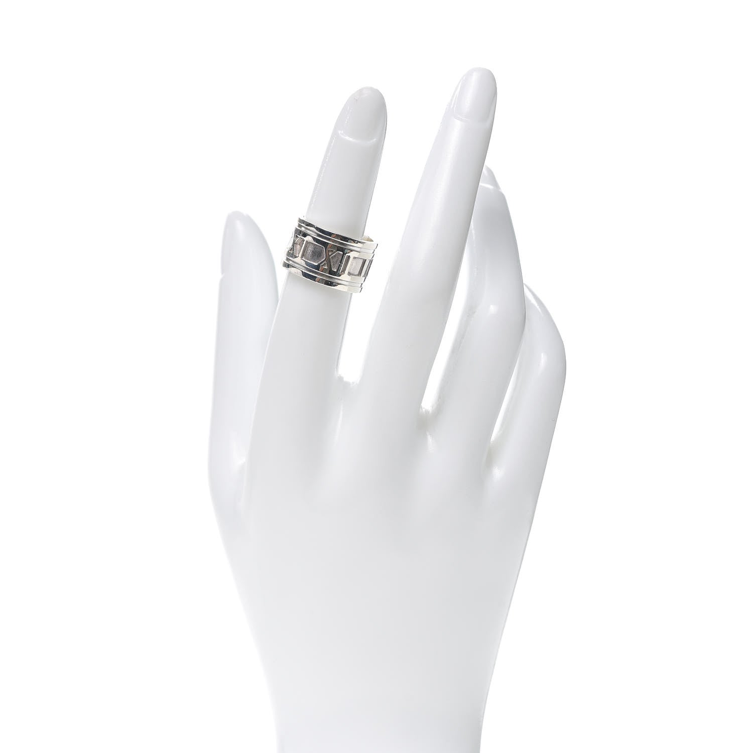 Tiffany Sterling Silver 12mm Atlas Band Ring 51 5.5 2 of 5