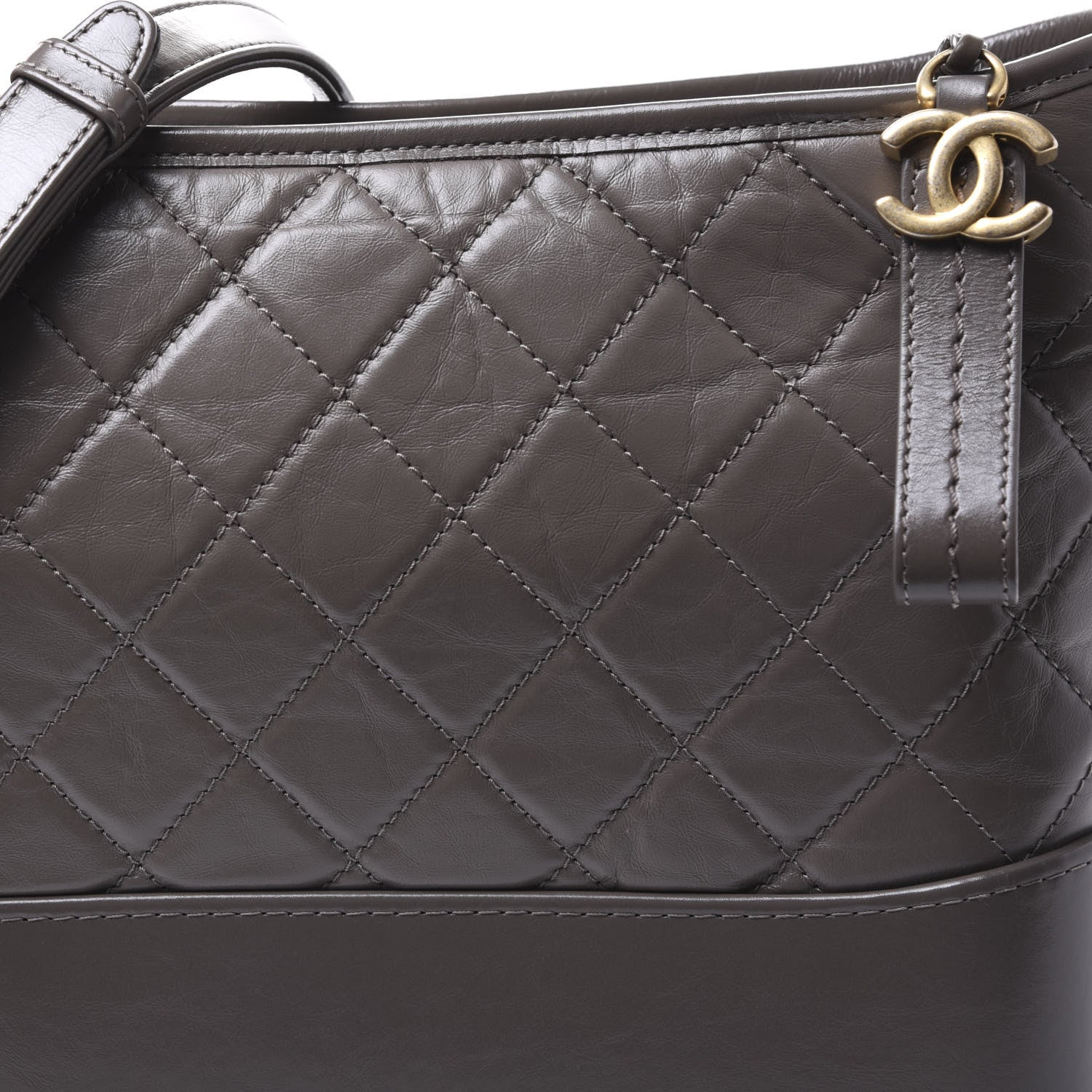 Chanel Aged Calfskin Quilted Medium Gabrielle Hobo Grey 9 of 10