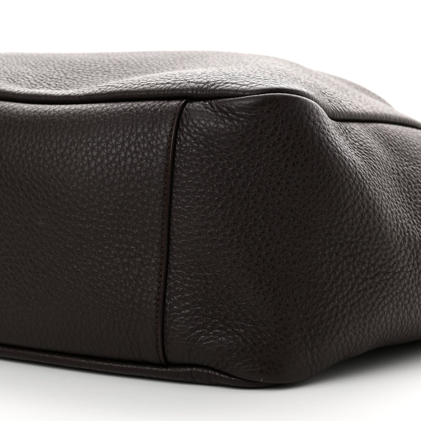 Grained Deerskin Bea Tote Marron Fonce