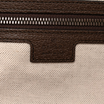 Gucci GG Supreme Monogram Textured Dollar Calfskin Web Medium Savoy Duffle Bag Beige Ebony New Acero 5 of 13