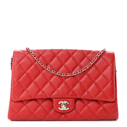 Chanel Caviar Quilted Clutch With Chain Flap Red 1 of 10