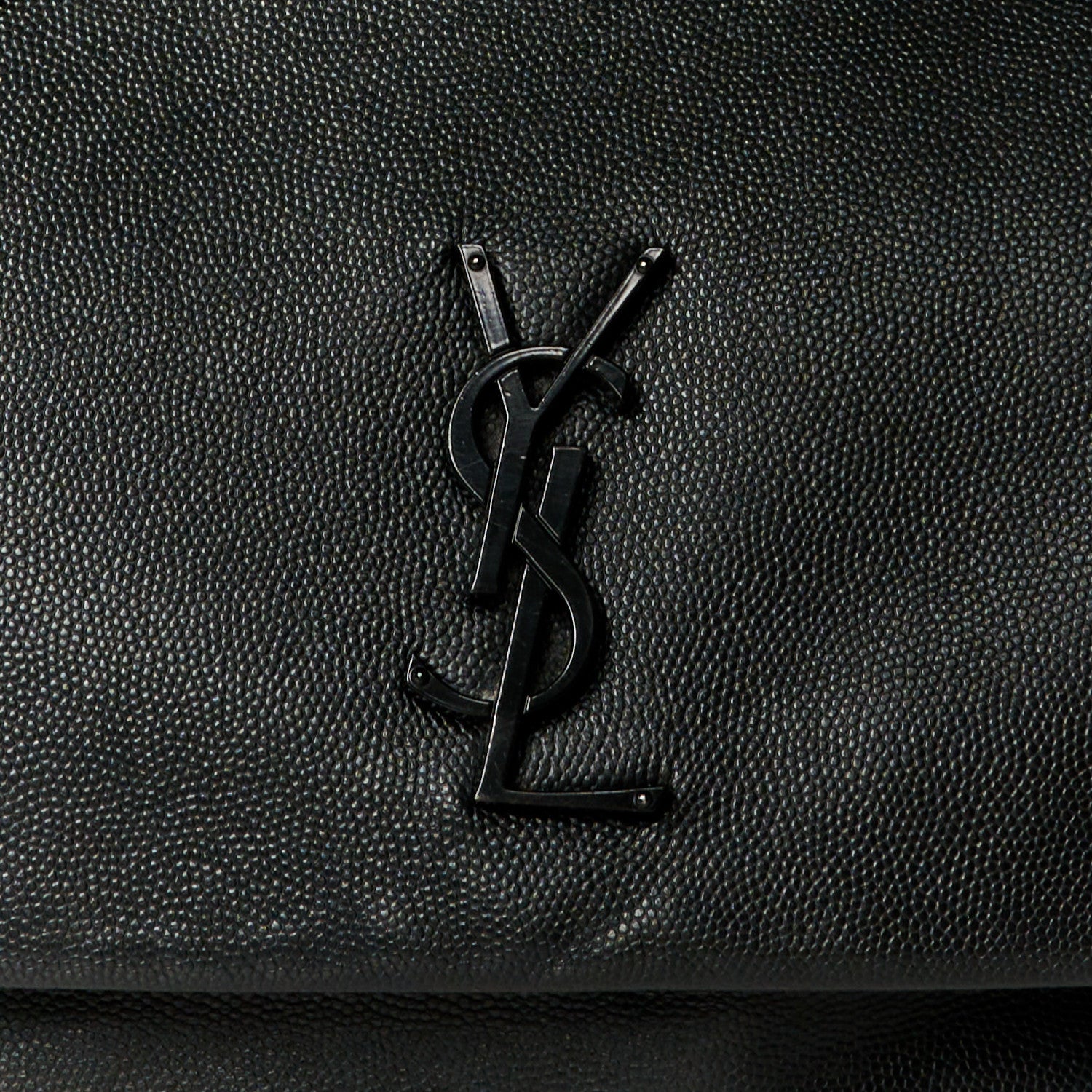 Saint Laurent Grain De Poudre Medium West Hollywood Monogram Fold-Over Black 8 of 11