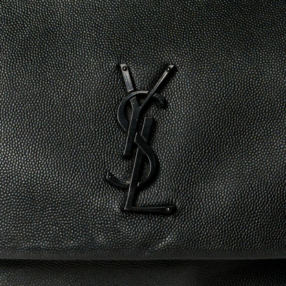 Saint Laurent Grain De Poudre Medium West Hollywood Monogram Fold-Over Black 8 of 11
