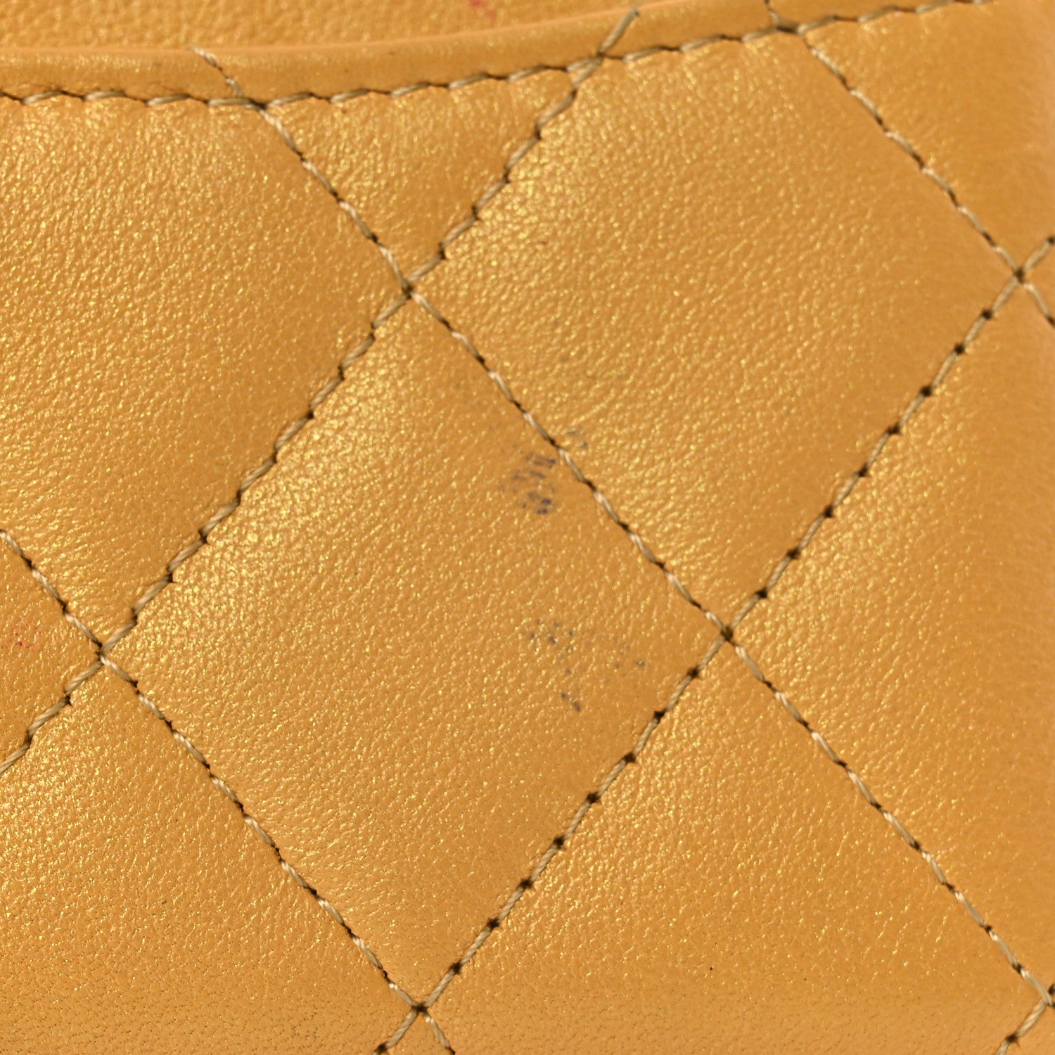 Chanel Metallic Lambskin Quilted Zip Around Coin Purse Wallet