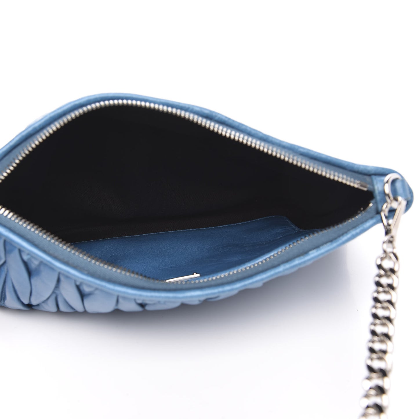 Nappa Matelasse Double Zip Crossbody Turchese