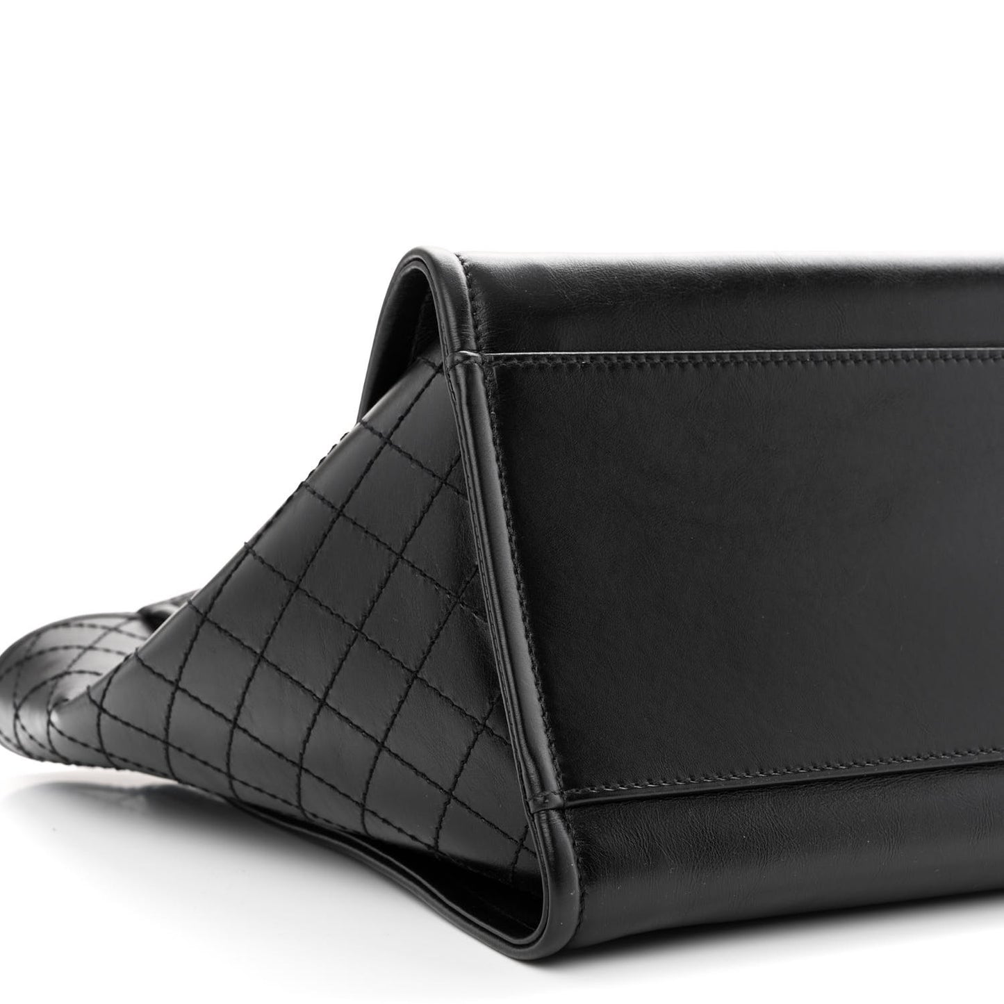 Aged Calfskin Medium Charms Deauville Tote Black